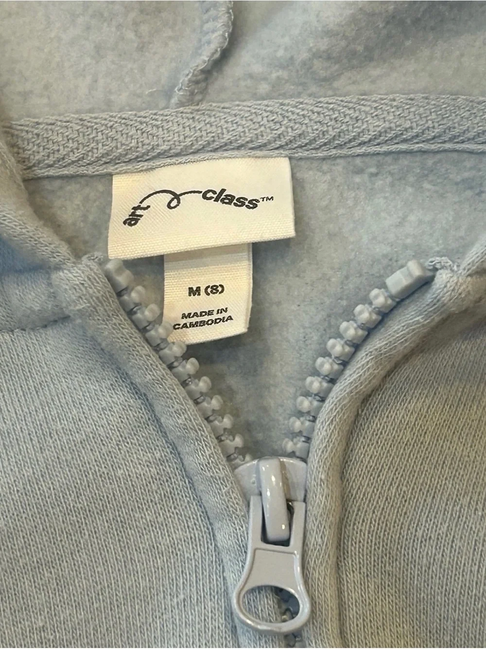 art class Light Blue Kids Zip Front Hoodie 8
